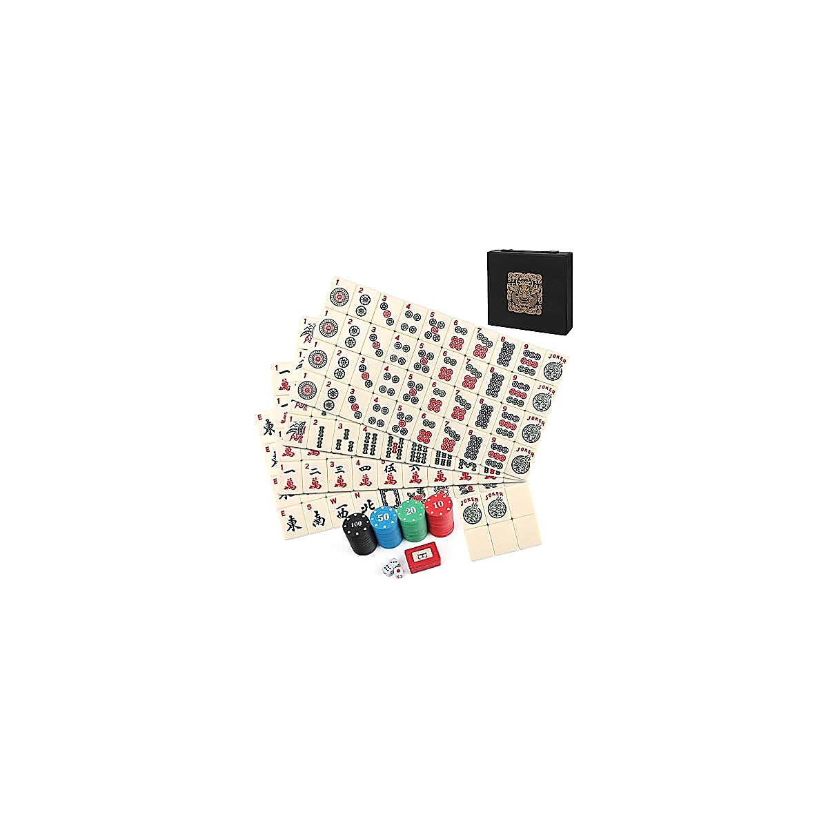 30mm Ivory American Mahjong Set — 166 Tiles & Mini Tote
