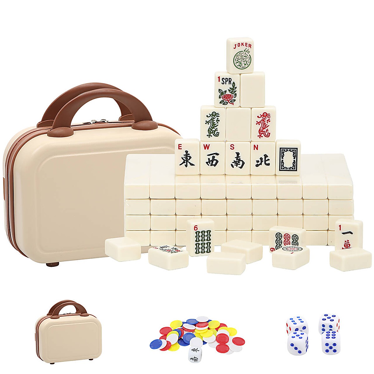 30mm Ivory American Mahjong Set with Travel Case