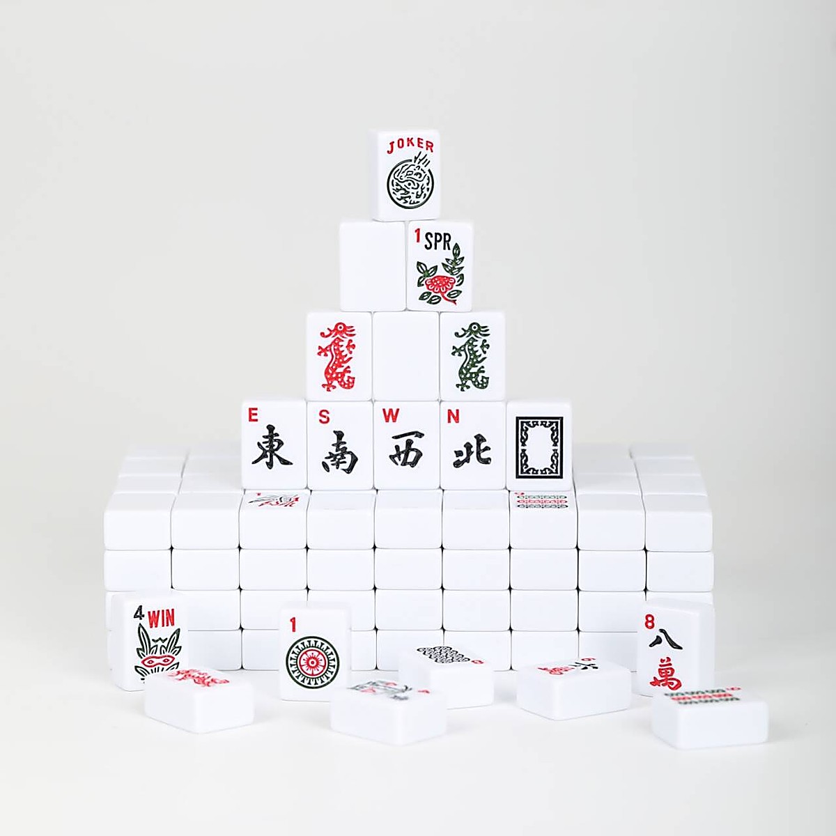 Custom Melamine American Mahjong Set — Pure White, 30mm